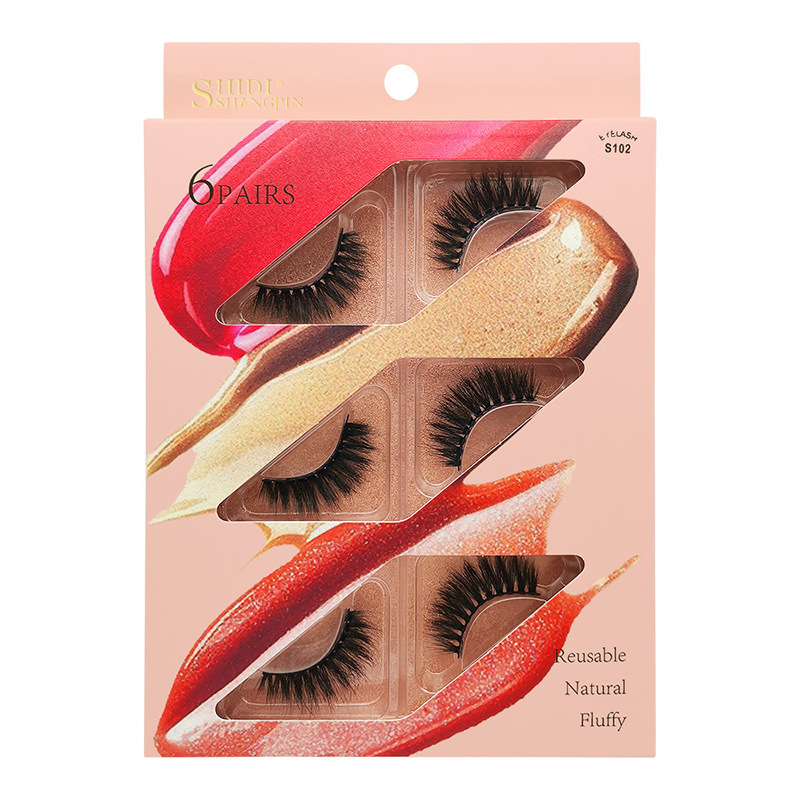 6pairs/Set Women 3D Multilayer Mink Hair Eyelashes