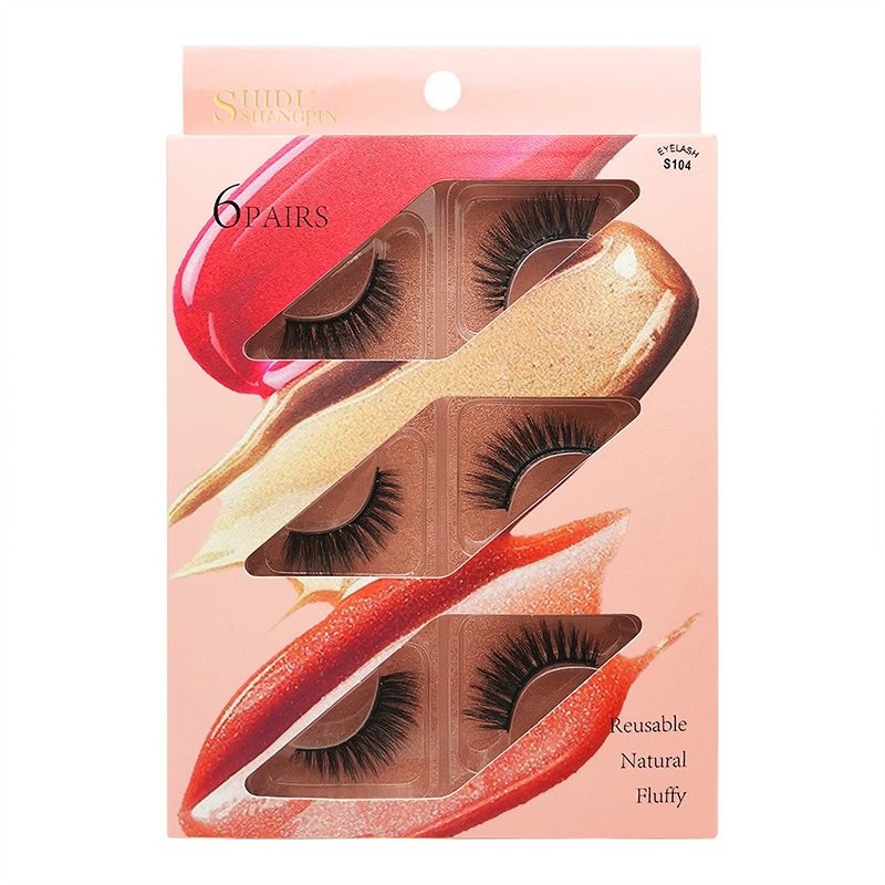 6pairs/Set Women 3D Multilayer Mink Hair Eyelashes