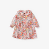 Kids Toddler Big Girls Spring Autumn Fashion Casual Cute Sweet Color Matching Floral Pleated Lapel Long Sleeve Dress