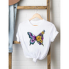 2 Pieces  Women'S Cartoon Cute Butterfly Print Round Neck Short Sleeve T-Shirt