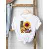 2 Pieces  Women'S Cartoon Cute Butterfly Print Round Neck Short Sleeve T-Shirt