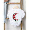 2 Pieces  Women'S Cartoon Cute Butterfly Print Round Neck Short Sleeve T-Shirt