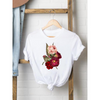 2 Pieces  Women'S Cartoon Cute Butterfly Print Round Neck Short Sleeve T-Shirt