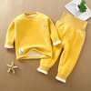 Kids Baby Boys Girls Autumn Winter Casual Cute Solid Color Stripe Long Sleeve Sweatshirts High Waist Trousers Fleece Sets