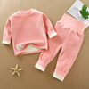 Kids Baby Boys Girls Autumn Winter Casual Cute Solid Color Stripe Long Sleeve Sweatshirts High Waist Trousers Fleece Sets