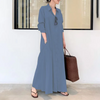 (Buy 1 Get 1) Casual Ramadan /Eid Women Solid Color Lapel Long Sleeve Pocket Simple Shirt Maxi Dress