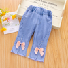 Children Kids Baby Fashion Girls Casual Basic Cherry Thin Denim Pants