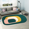 Simple Geometric Abstraction Pattern Home Living Room Oval Carpet