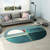 Simple Geometric Abstraction Pattern Home Living Room Oval Carpet