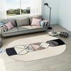 Simple Geometric Abstraction Pattern Home Living Room Oval Carpet