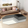 Simple Geometric Abstraction Pattern Home Living Room Oval Carpet