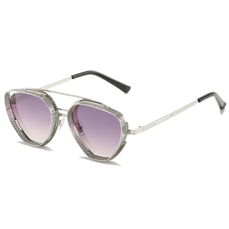 (Buy 1 Get 1) Men Punk Solid Color Metal Frame Sunglasses