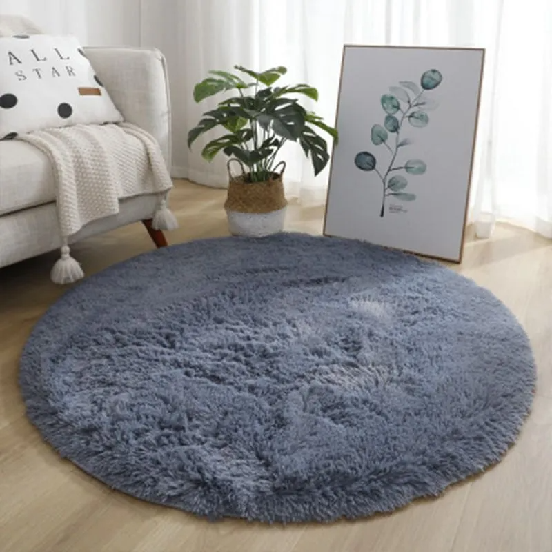 Household Solid Color Round Thickened Carpet