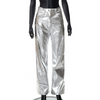 WomenFashion High Waist Candy Color PU Leather Pants