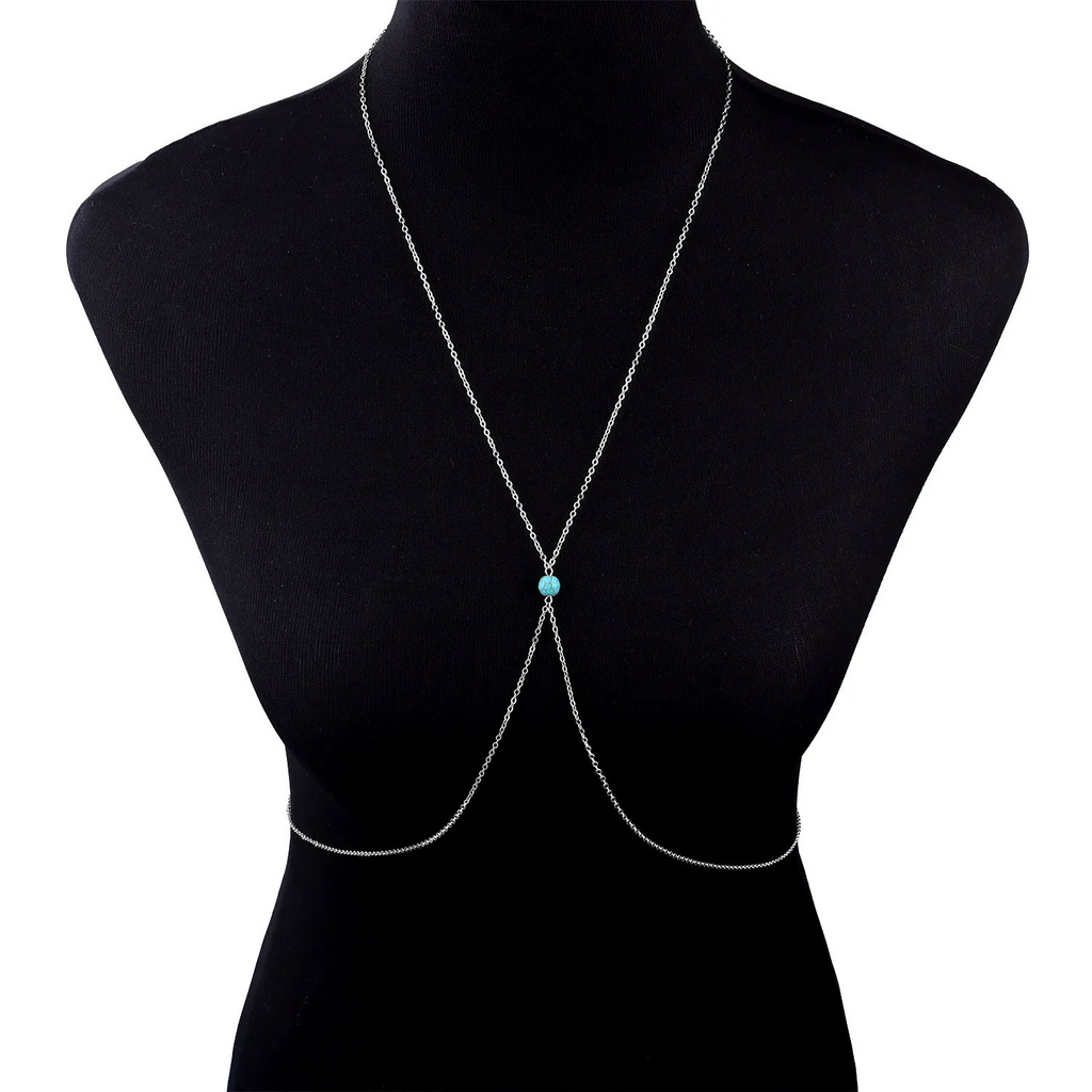 (Buy 1 Get 2) Women Fashion Sexy Turquoise Chain Alloy Body Chain