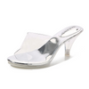 Women Fashion Plus Size Transparent Low Heel Slippers