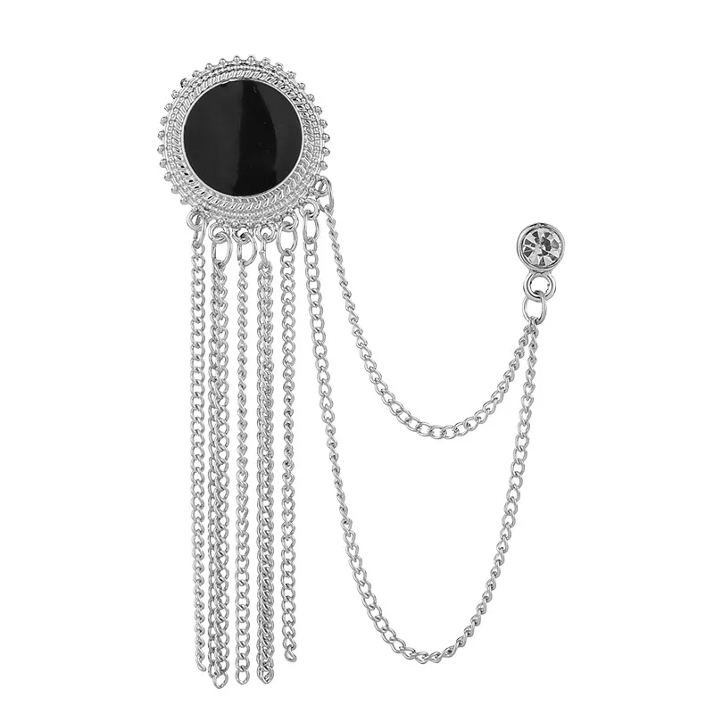 (Buy 1 Get 2) Man Women Fashion Rhinestone Suit Tassel Mental Brooches