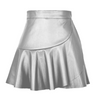 Women Fashion High Waist Ruffled PU Skirt