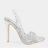 Women Fashion Sexy Plus Size Transparent Rhinestone Stiletto Heel Sandals