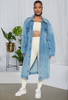 Women Fashion Long Sleeve Cardigan Denim Coat