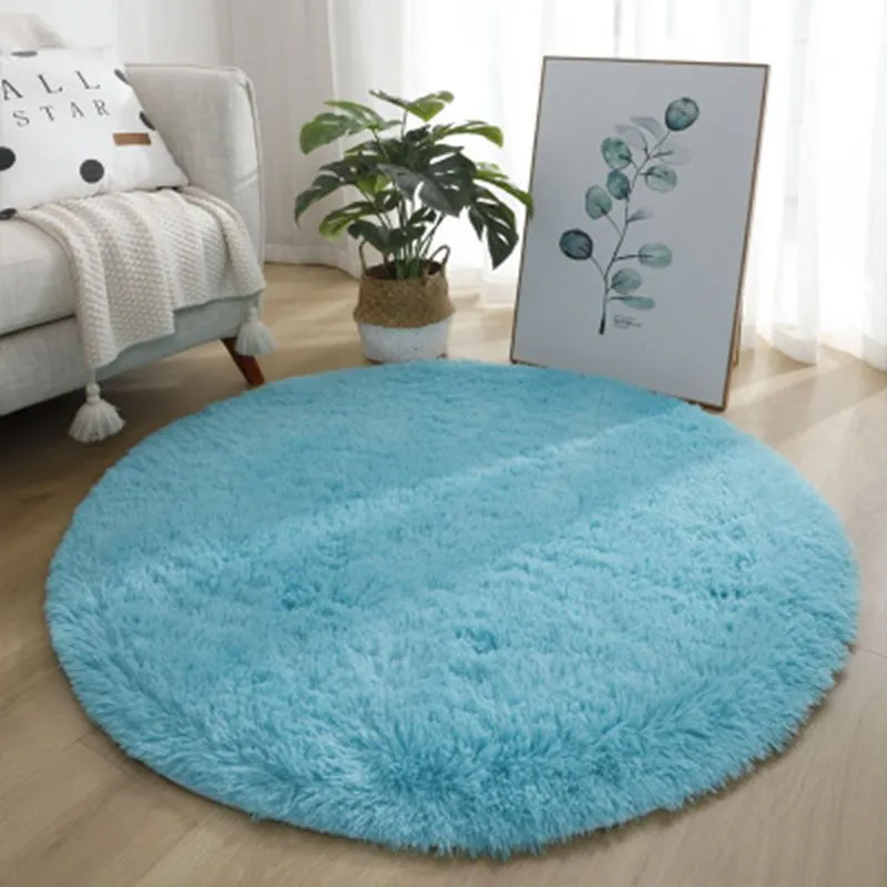 Household Solid Color Round Thickened Carpet