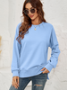 Women Autumn Winter Round Neck Long Sleeve Solid Basic Sweatshirt