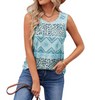 Ladies Vintage Print Casual Sleeveless Tank Top