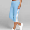 Women Lace-Up Casual Solid Color Cropped Sports Leggings