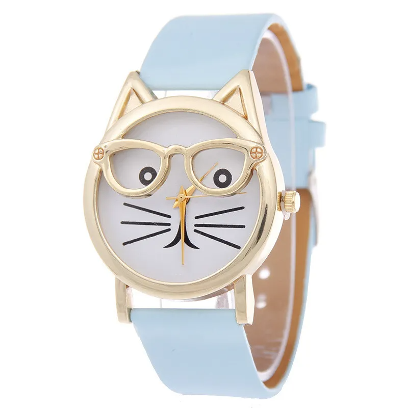 Kids Wear Glasses Cat Student Watch