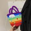 Children Kids Baby Fashion Girls Rainbow Color Woven Bucket Bag SKU: T10383AA11A Min.Order: 1