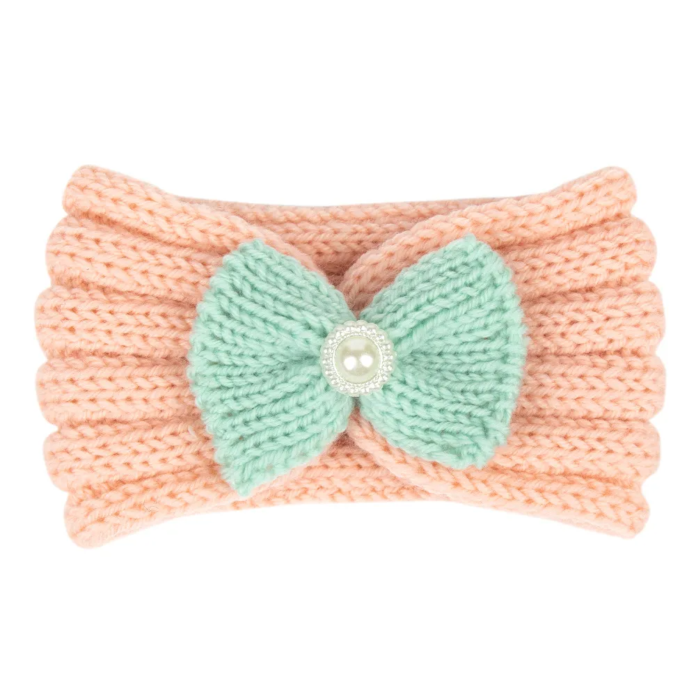 Kids Cute Bowknot Bunny Ears Wool Warm Headband