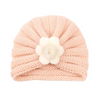 Kids Simple Solid Color Big Flower Warm Woolen Knitted Pullover Hat