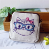 Kids Cartoon Printing Cotton And Linen Key Ring Coin Purse Coin Bag