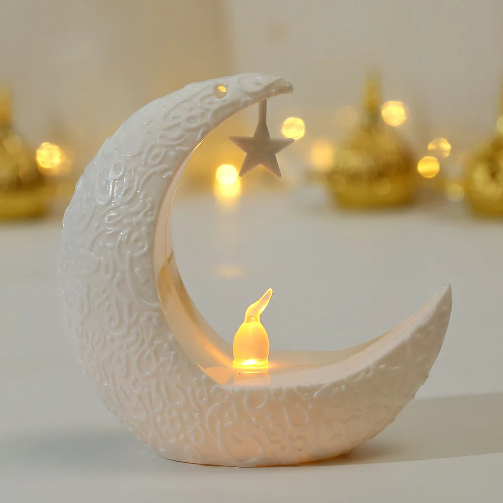 (Buy 1 Get 2) Retro Middle East Wind Lamp Decoration LED Star Moon Candle Holder Electronic Candle