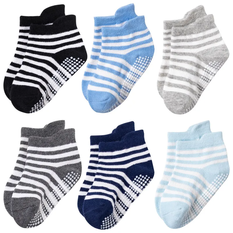 Toddlers Newborn Baby Fashion Boys Girls Casual Non-Slip Socks 6pairs Set