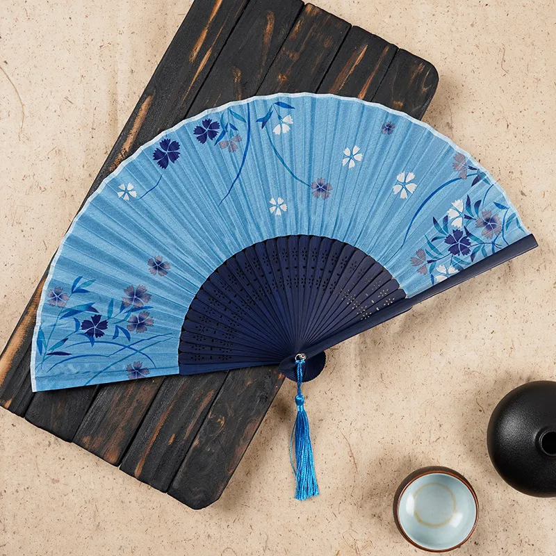 Creative Chinese Style Butterfly Flower Print Bamboo Folding Fan