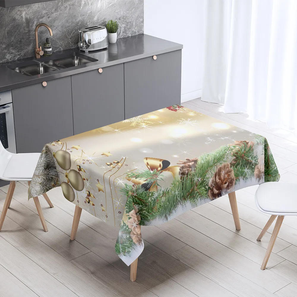 Christmas Table Decoration Rectangular Coffee Table Waterproof And Dustproof Tablecloth Tableware