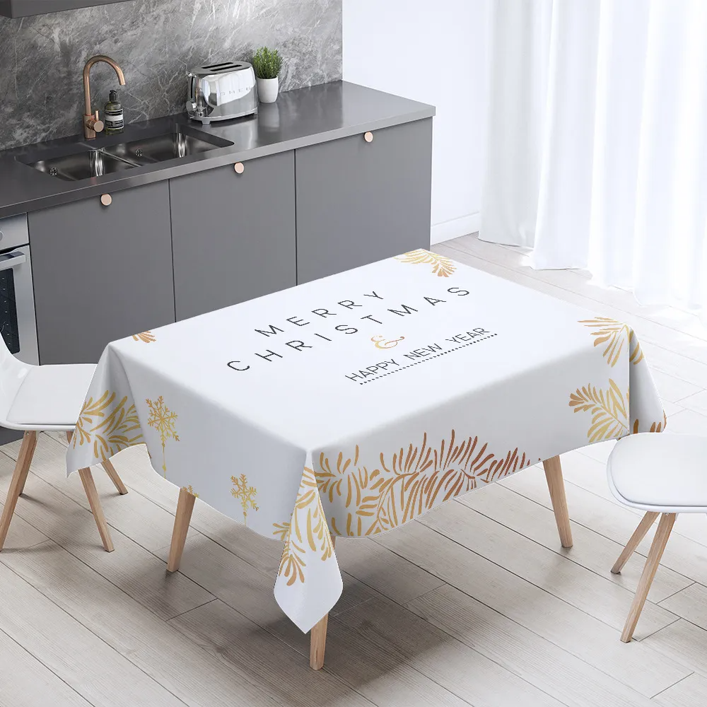 Christmas Table Decoration Rectangular Coffee Table Waterproof And Dustproof Tablecloth Tableware