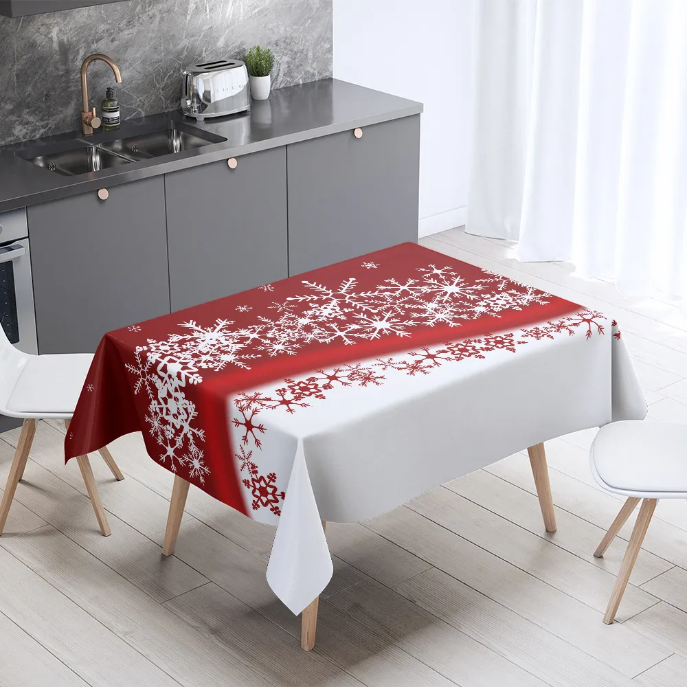 Christmas Table Decoration Rectangular Coffee Table Waterproof And Dustproof Tablecloth Tableware