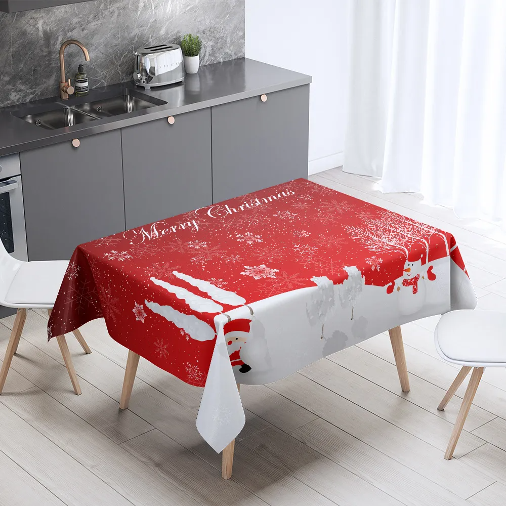 Christmas Table Decoration Rectangular Coffee Table Waterproof And Dustproof Tablecloth Tableware