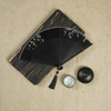 (Buy 1 Get 1) Chinese Style Hand-Painted Plum Blossom Bamboo Fan Tassel 6 Inch Antique Folding Fan