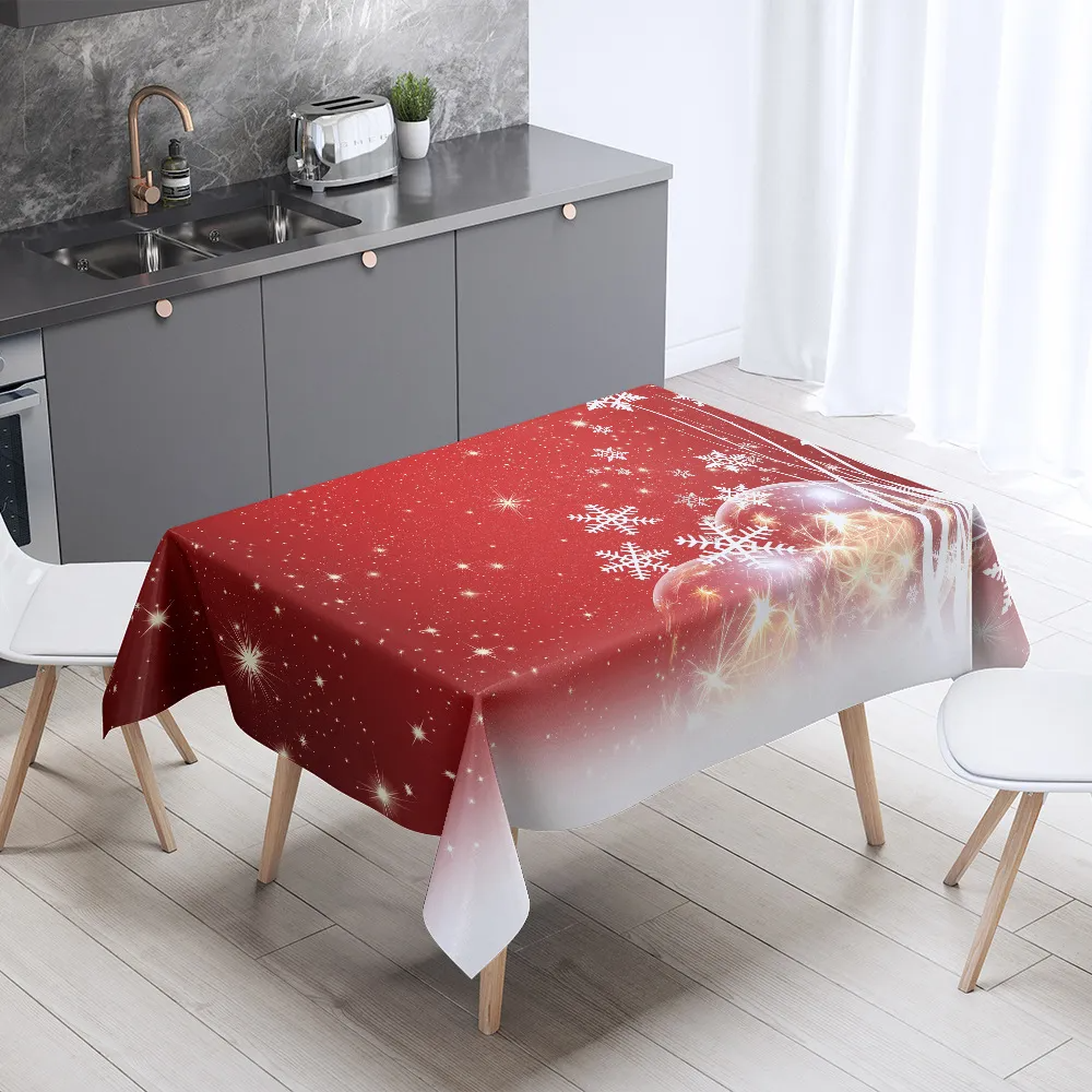 Christmas Table Decoration Rectangular Coffee Table Waterproof And Dustproof Tablecloth Tableware