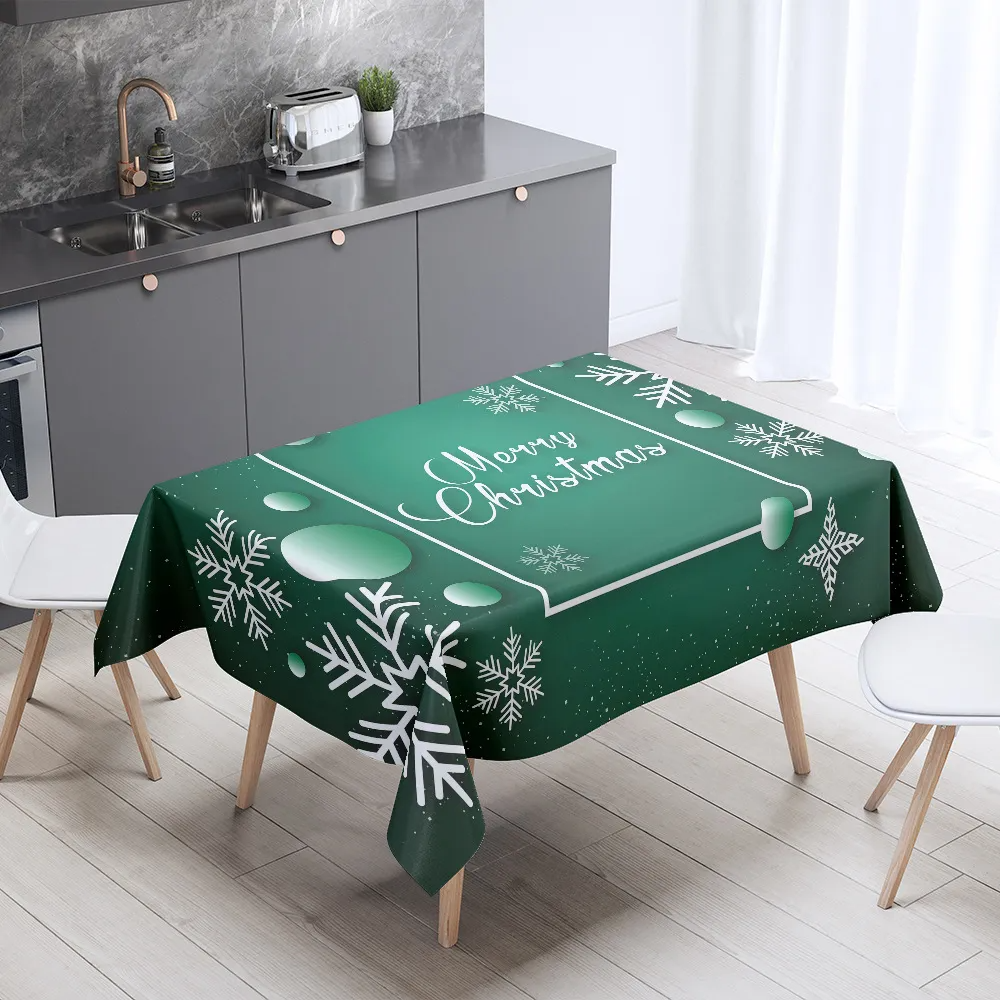 Christmas Table Decoration Rectangular Coffee Table Waterproof And Dustproof Tablecloth Tableware