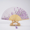 Classical Chinese Style Butterfly Floral Dragonfly Printed Bamboo Tassel Folding Fan