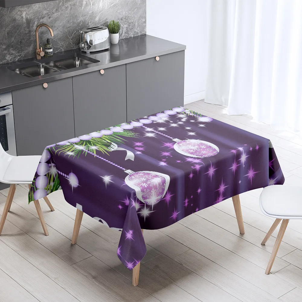 Christmas Table Decoration Rectangular Coffee Table Waterproof And Dustproof Tablecloth Tableware