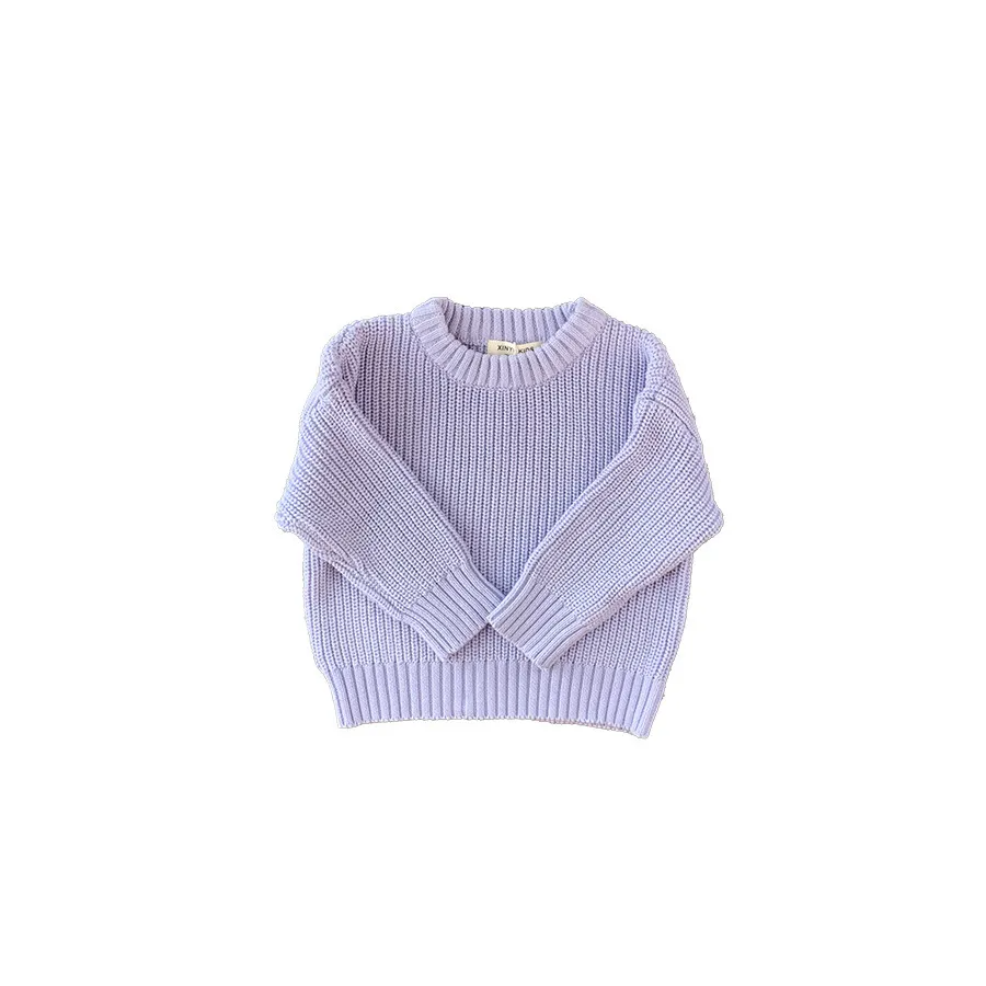 (Buy 1 Get 1) Kids Toddler Girls Boys Autumn Winter Fashion Casual Simple Solid Color Sweater