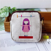 Kids Cartoon Printing Cotton And Linen Key Ring Coin Purse Coin Bag