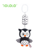 Cartoon Owl Animal Shape Black White Bed Hanging Rattle Plush Toy