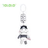 Cartoon Owl Animal Shape Black White Bed Hanging Rattle Plush Toy