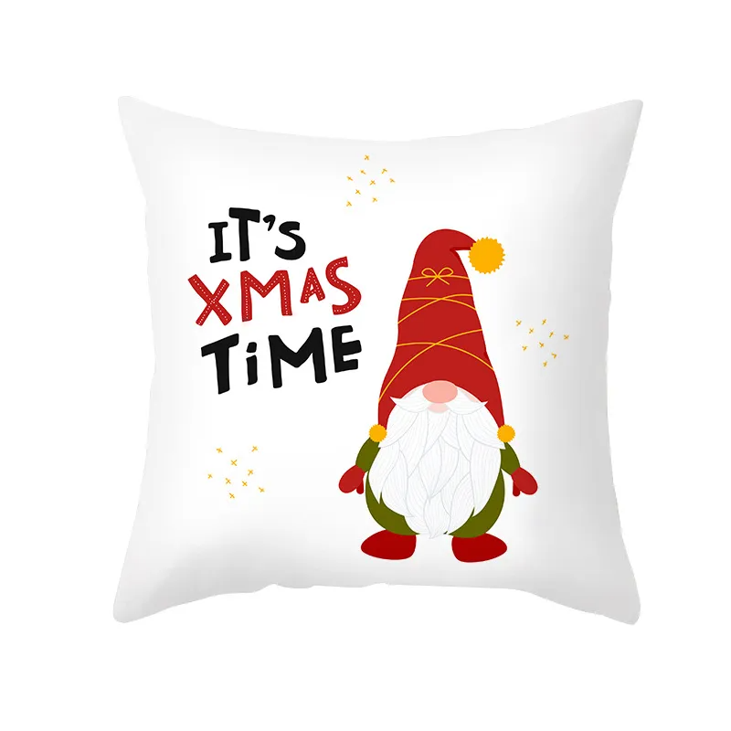 (Buy 1 Get 2) Cartoon Santa Claus Print Letter Pillowcase